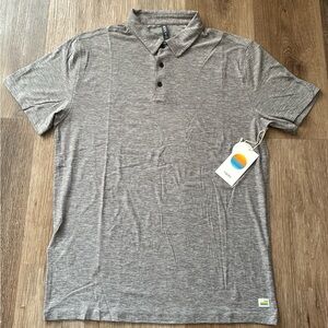 Vuori Men's Strato Tech Polo Heather Gray Short Sleeve Sz Medium V188 NWT
